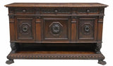 Antique Sideboard, Italian Renaissance Revival, Walnut, Figural Supports, 1800s - Old Europe Antique Home Furnishings