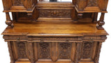 Antique Sideboard, Large Italian, Renaiss. Rev., Carved, Mirrored, 102.5" H. - Old Europe Antique Home Furnishings