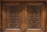 Antique Sideboard, Large Italian, Renaiss. Rev., Carved, Mirrored, 102.5" H. - Old Europe Antique Home Furnishings