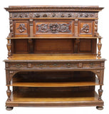 Antique Sideboard, Large, Renaissance Revival, Well-Carved, Early 1900s, Walnut! - Old Europe Antique Home Furnishings