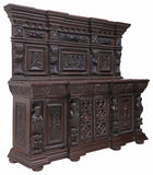 Antique Sideboard, Monumental, English Gothic, Elizabethan Revival, Carved Oak!!