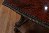 Antique Table, Belgian, Faux Tortoise Finish, Wood End Table, Early 1900s!! - Old Europe Antique Home Furnishings