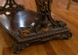 Antique Table, Belgian, Faux Tortoise Finish, Wood End Table, Early 1900s!! - Old Europe Antique Home Furnishings