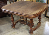 Antique Table, Dining, Square, French, Dark Wood Tones, 19th C., 1800s!! - Old Europe Antique Home Furnishings