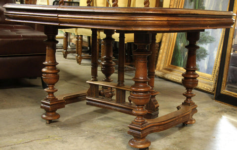 Antique Table, Dining, Square, French, Dark Wood Tones, 19th C., 1800s!! - Old Europe Antique Home Furnishings