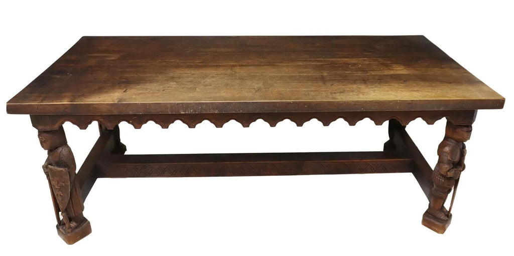 Antique Table, Gothic Revival, Walnut, Knight, Signed, 79
