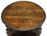 Antique Table, Occasional, Carved, Roundtop, Renaissance, Revival, early 1900s!