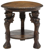 Antique Table, Occasional, Carved, Roundtop, Renaissance, Revival, early 1900s!