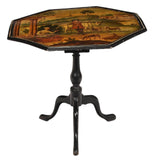 Antique Tea Table, Tilt Top, George III Sty, Paint Decorated, Octagonal, 1700s! - Old Europe Antique Home Furnishings