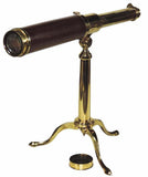 Antique Telescope, Brass, Scientific, Mahogany, English Victorian Library,
