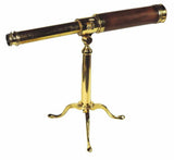 Antique Telescope, Brass, Scientific, Mahogany, English Victorian Library,
