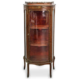 Antique Vitrine, French, Bow Front, Wood & Bronze, Display Cabinet, early 1900s! - Old Europe Antique Home Furnishings