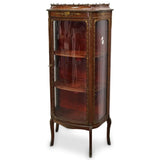 Antique Vitrine, French, Bow Front, Wood & Bronze, Display Cabinet, early 1900s! - Old Europe Antique Home Furnishings