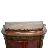 Antique Vitrine, French, Bow Front, Wood & Bronze, Display Cabinet, early 1900s! - Old Europe Antique Home Furnishings