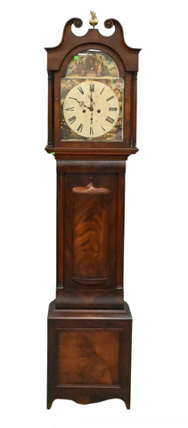 Antique Wall Clock, Tall Case, Grandfat., Scottish Mahogany Clock, Marked 1810!