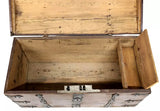 Antique Coffer, Storage Chest English, Iron-Strapped, Oak, Dome-Topped, 1800s! - Old Europe Antique Home Furnishings