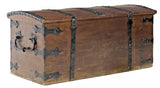 Antique Coffer, Storage Chest English, Iron-Strapped, Oak, Dome-Topped, 1800s! - Old Europe Antique Home Furnishings