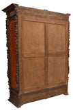 Antique Armoire, Carved, Italian Renassance Revival, Walnut, Burlwood, 1800s!