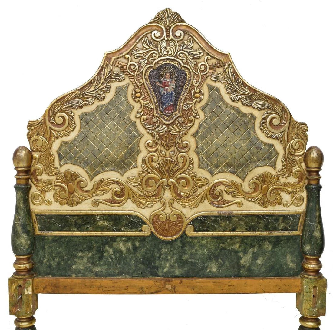 Antique Bedroom Set, Polychrome Marbelized Spanish, 4 Pc, 19th C, 1800s ...