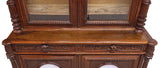 Antique Buffet Deux Corps, French Henri II, Carved Oak, China Cabinet, Porcelain