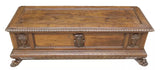Antique Cassone, Large, Italian Renaissance Style, Carved, Walnut 18th C. 1700s! - Old Europe Antique Home Furnishings