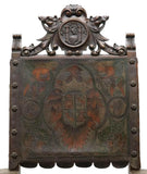 Antique Chair, Throne, Spanish Baroque Style, Heraldic, Oak, 19th C, 1800s!! - Old Europe Antique Home Furnishings
