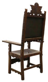 Antique Chair, Throne, Spanish Baroque Style, Heraldic, Oak, 19th C, 1800s!! - Old Europe Antique Home Furnishings