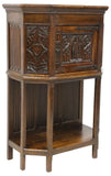 Antique Cupboard, Cabinet, Credence, French Gothic, Revival, Carved Oak, 1800s! - Old Europe Antique Home Furnishings