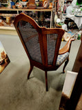 Armchairs, Louis XVI Style Cane Back, Carved Wood Fauteuils, Set of Two! - Old Europe Antique Home Furnishings