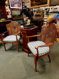 Armchairs, Louis XVI Style Cane Back, Carved Wood Fauteuils, Set of Two! - Old Europe Antique Home Furnishings