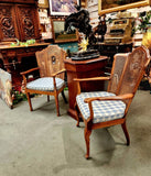 Armchairs, Louis XVI Style Cane Back, Carved Wood Fauteuils, Set of Two! - Old Europe Antique Home Furnishings
