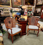 Armchairs, Louis XVI Style Cane Back, Carved Wood Fauteuils, Set of Two! - Old Europe Antique Home Furnishings