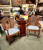 Armchairs, Louis XVI Style Cane Back, Carved Wood Fauteuils, Set of Two! - Old Europe Antique Home Furnishings