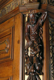 Armoire, Monumental, French Rena. Revival, Carved, Mirrored 96”, 1800's! - Old Europe Antique Home Furnishings