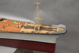 Battleship Model, Fiberglass, Wood Deck, Very Large, 110 Inches, Vintage, Decor! - Old Europe Antique Home Furnishings