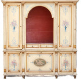 Bookcase, Painted, With Flowers and Gold Trim, Drawers, Vintage, 1900s!!