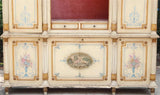 Bookcase, Painted, With Flowers and Gold Trim, Drawers, Vintage, 1900s!!