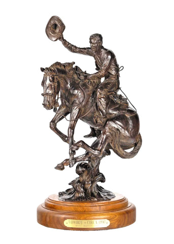 Bronze Sculpture, 5/16, Mike McFarland (1947- ), Cowboy - Circa 1890, 1986! - Old Europe Antique Home Furnishings