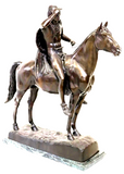 Bronze Sculpture, After C.E. Dallin (1861-1944) 'THE SCOUT', Vintage / Antique! - Old Europe Antique Home Furnishings