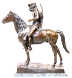Bronze Sculpture, After C.E. Dallin (1861-1944) 'THE SCOUT', Vintage / Antique! - Old Europe Antique Home Furnishings