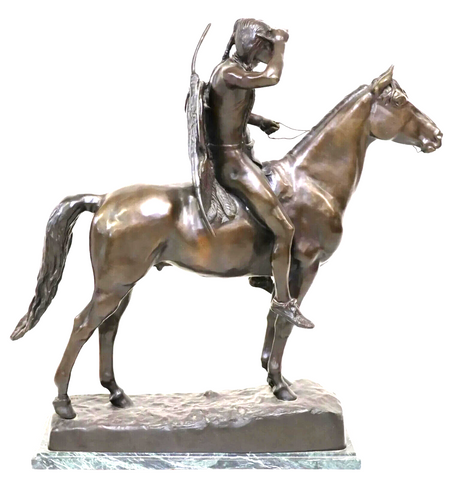 Bronze Sculpture, After C.E. Dallin (1861-1944) 'THE SCOUT', Vintage / Antique! - Old Europe Antique Home Furnishings