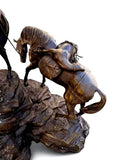 Bronze Sculpture, LG Native Amer. Rider, Pack Horse, Signed, Jim Davidson, 40.5"