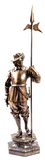 Bronze Sculpture, Patinated, Signed Philip LaMaque, French Musketeer, 30" H!! - Old Europe Antique Home Furnishings