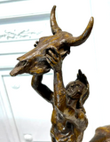 Bronze Sculpture, Quest Vision, Amer. Indian On Horseback, After Charles Russell - Old Europe Antique Home Furnishings