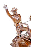 Bronze Sculpture, Western, Frank Polk (D. 2000) , "EVERYWAY BUT LOOSE" #3/ 35!! - Old Europe Antique Home Furnishings