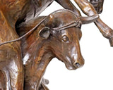 Bronze Sculpture, Western, Frank Polk (D. 2000) , "EVERYWAY BUT LOOSE" #3/ 35!! - Old Europe Antique Home Furnishings