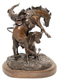 Bronze Sculpture, Western, Frank Polk (D. 2000) , "EVERYWAY BUT LOOSE" #3/ 35!! - Old Europe Antique Home Furnishings