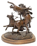 Bronze Sculpture, Western, Frank Polk (D. 2000) , "EVERYWAY BUT LOOSE" #3/ 35!! - Old Europe Antique Home Furnishings