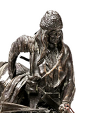 Bronze Statue "Mountain Man" After Remington, on Black Marble Base! - Old Europe Antique Home Furnishings