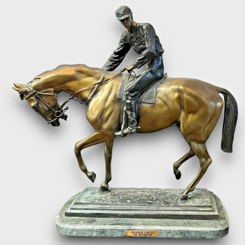 Bronze Statue, Vintage "Winner Circle" by Isidore Bonheur (Belgium, 1827-1901)!! - Old Europe Antique Home Furnishings